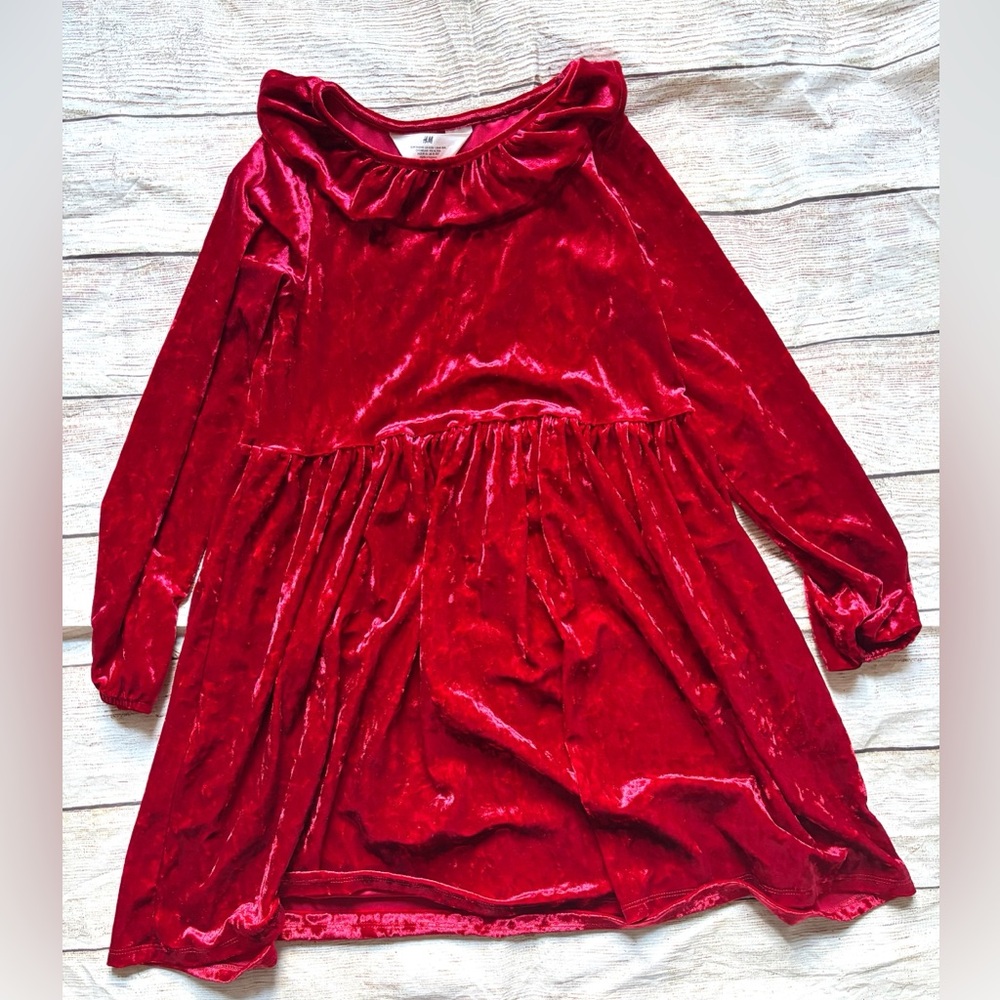 H&M Kids Red Velvet Dress